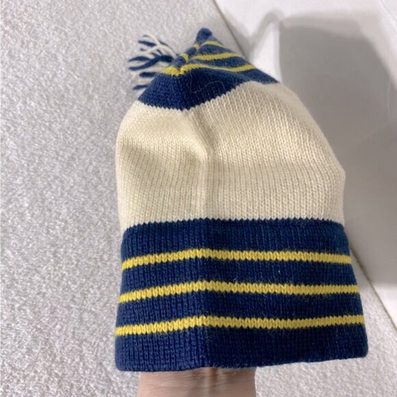 Vintage Labatt’s ‘88 Calgary Olympics Blue Yellow Cream Striped Wool Toque - Picture 11 of 14